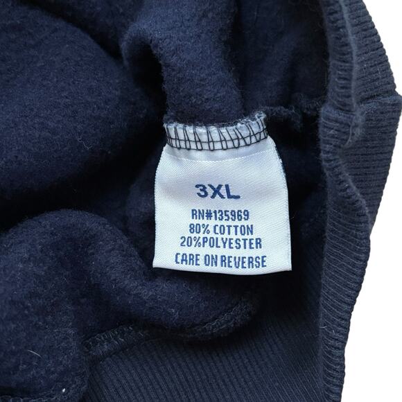 Champion Navy Blue Hooded Sweatshirt Solid Embroidered C on Chest Men's 3XL XXXL - Picture 5 of 7